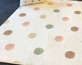 Gesprenkelter Polka-Dot ultraweicher Teppich für Kinderzimmer, Kissenbezug Geschenk, waschbarer weicher Teppich, Kinderzimmerteppich, rutschfester Kinderteppich