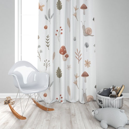 Woodland Animals Baby Boy Room Curtain Nursery Curtains Window Etsy