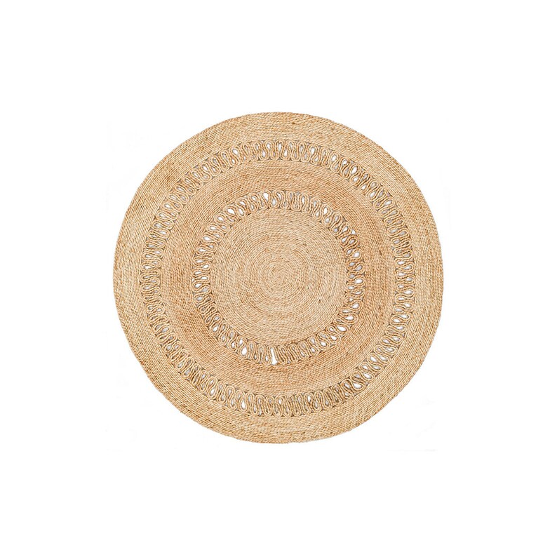 Handwoven Round Jute Rug, Ecofriendly Natural Braided Mat, Rustic Boho