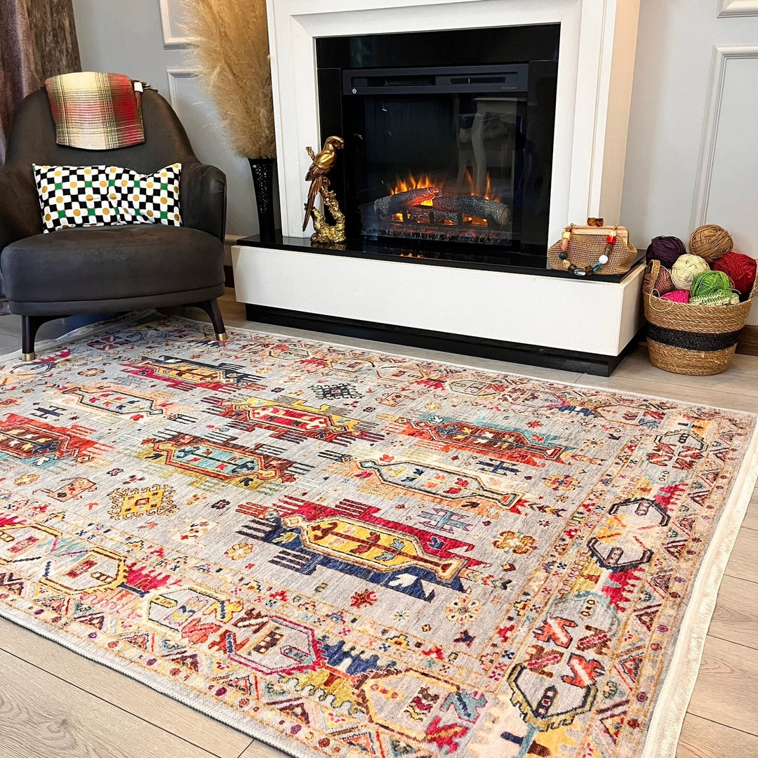 Turkish Anatolian Rug Colorful,living Room Vintage Look Rug,rustic ...