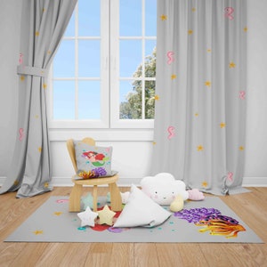Seahorse and Starfish Baby Room Curtains Kids Curtain Nursery Curtains Children Curtains Window Curtains Pillow Cover Gift