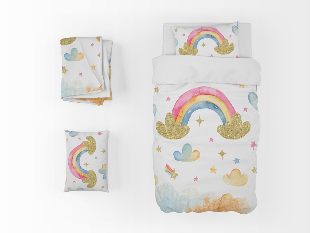 Rainbow Duvet Cover Set Three Piece Duvet Cover Set Kids Etsy