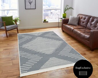 Double Sided Rug, Nursery Rug, Kids Rug, area rug, moroccan rug, kitchen rug, living room rug, washable rug, Vintage rug, grey rug