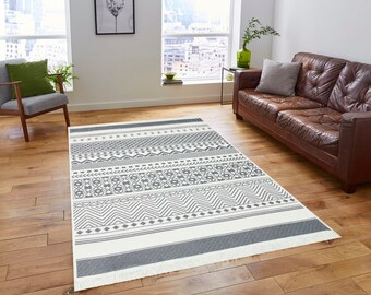 Alfombra de doble cara, alfombra de guardería, alfombra para niños, alfombra de área, alfombra marroquí, alfombra de cocina, alfombra de salón, alfombra lavable, alfombra vintage, alfombra gris