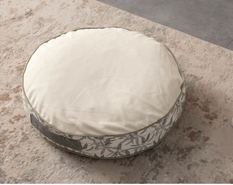 Floral Round Floor Cushion, floor pillow, floor sofa, bench cushion,floor couch,cushion,meditation cushion,window seat cushion