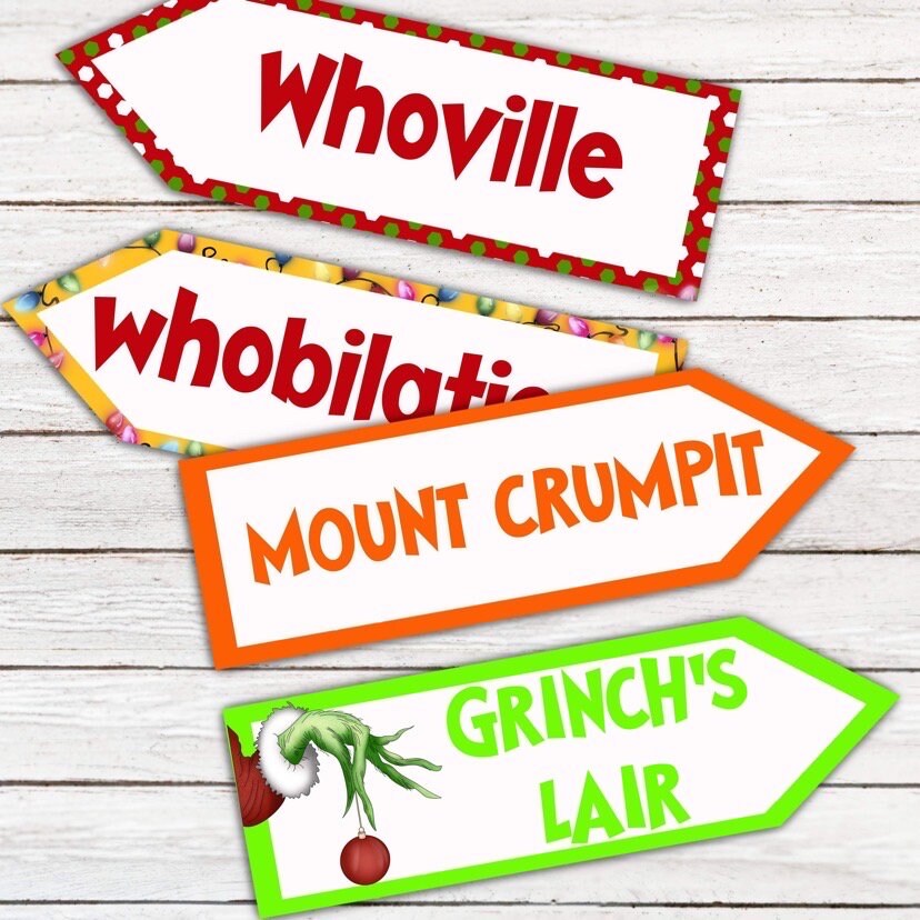 The Grinch Party Arrows Grinch Sign Decoration Arrows the - Etsy UK