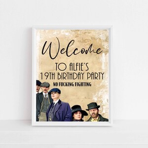 Personalised peaky decoration, personalised gangster welcome sign , gangster centrepiece