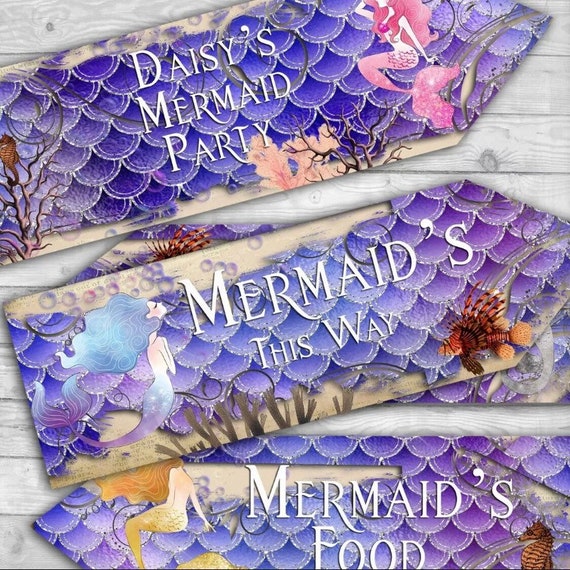 Personalised Mermaid Party Arrows Personalised Mermaid Party - Etsy