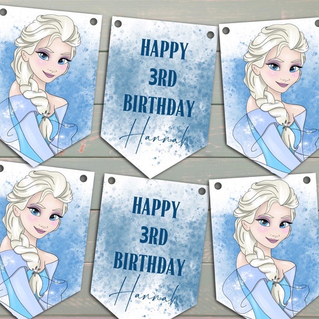 Frozen Personalised Birthday Bunting, Frozen Personalised Garland ...