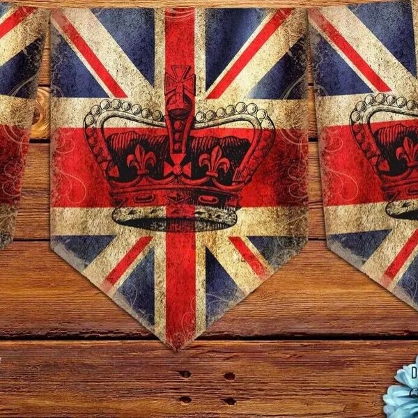 Remembrance Day Instant download banner bunting  ,union jack  crown