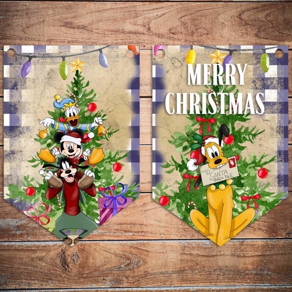 Christmas decoration banner , Christmas bunting, mickey Christmas decoration , Christmas banner , mickey garland, home decor