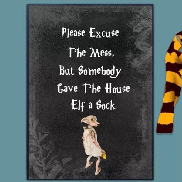 Wizard print , house elf home print , dobby wall art , dobby print , home decor , wall art