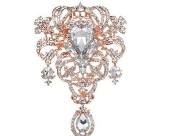 Rhinestone Brooch Crystal Brooch Convertible Wedding Napkin Holder Napkin Ring Brooch Pendant Jewelry Wedding Table Decor NR999