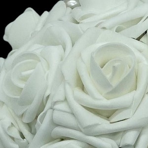 White Real Touch Roses l Foam PE Roses l Flowers Wholesale l Bouquets l Wedding Decorations l Table centerpieceBaby Headbands l many colors image 1
