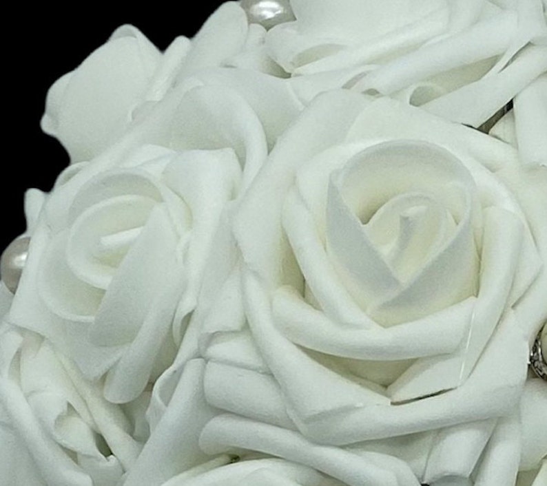 White Real Touch Roses l Foam PE Roses l Flowers Wholesale l Bouquets l Wedding Decorations l Table centerpieceBaby Headbands l many colors image 1