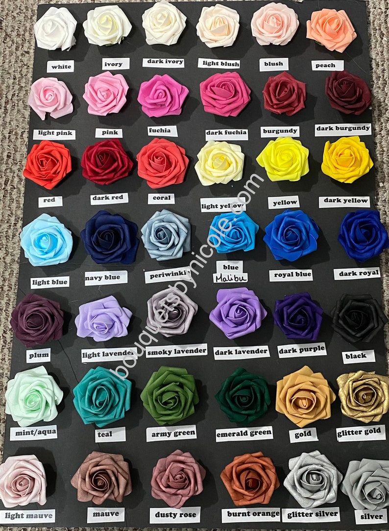 White Real Touch Roses l Foam PE Roses l Flowers Wholesale l Bouquets l Wedding Decorations l Table centerpieceBaby Headbands l many colors image 2
