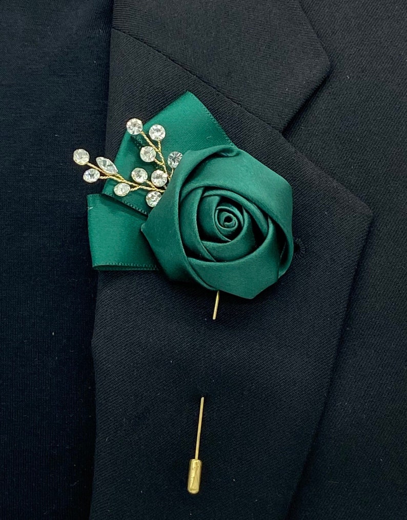 Customized Mens Formal Wear Boutonniere Emerald Green L Lapel - Etsy