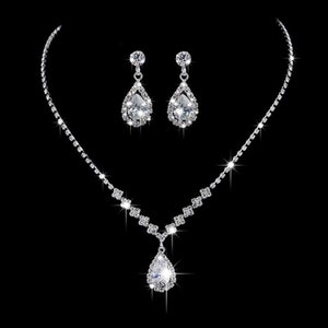 24hr. Shipping l 3 Pcs Jewelry Set l Bride l Bridesmaids gift l Rhinestone Earrings l Rhinestone Necklace l Crystal l Bridal l Chandelier