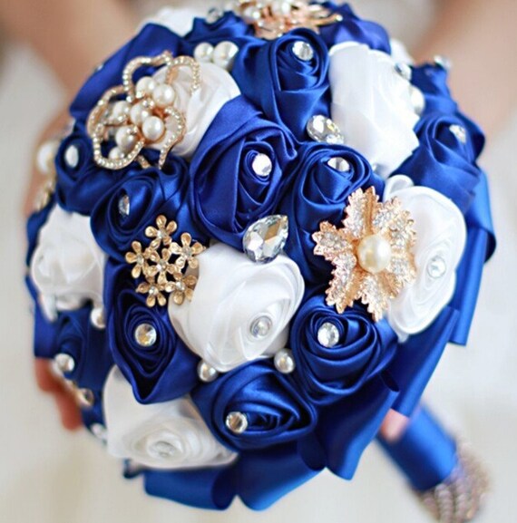 Satin Rose Brooch Bouquet Or Diy Bouquet Kit Bridesmaids Etsy
