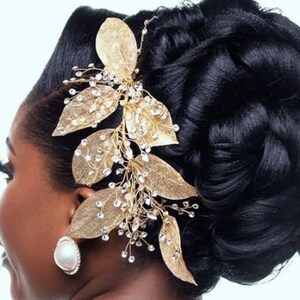 24hr. Shipping Wedding Hair Swarovski Leaves Crystals l Rhinestone l Bridal Vine Hairpiece l Hair Comb l Tiara l Crown l Wedding Accessories