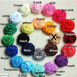 1.8" Deluxe Rolled Satin Rosettes l Satin Roses l  Fabric Flowers Wholesale l Brooch Bouquets l Baby Headbands l Hair Accessories