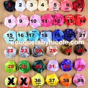 30pcs. 2" Large Rolled Satin Rosettes l Satin Roses l  Fabric Flowers Wholesale l Brooch Bouquets l Baby Headbands l Hair Accessories