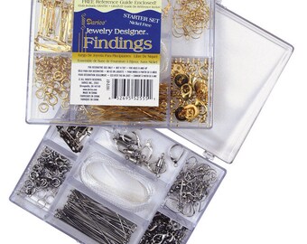 SALE! 24hr. shipping l 178pcs Jewelry Finding Starter Kit l Nickel Free l Silver l Gold l Jewelry Making Kit l Clasps Beads much more
