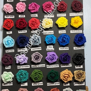 SAMPLE One Real Touch Rose l Foam PE l  Fabric Flowers Wholesale l Brooch Bouquets l Baby Headbands l Hair Accessories l 30+ colors