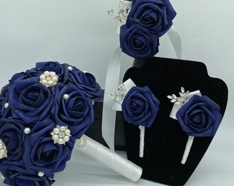 RHINE-VBRACH Blue Color Crystal Flower Brooch Wedding Bouquet Brooches Pin Summer Dress Jewelry T-Shirt Accessories RHINE-VBRACH Blue Color Crystal Flower Brooch Wedding Bouquet Brooches Pin Summer Dress Jewelry T-Shirt Accessories