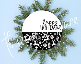 God helgdag jul designfil, vinterhelg dörrskylt design, jul SVG-fil, Cricut Silhouette laserskurna filer