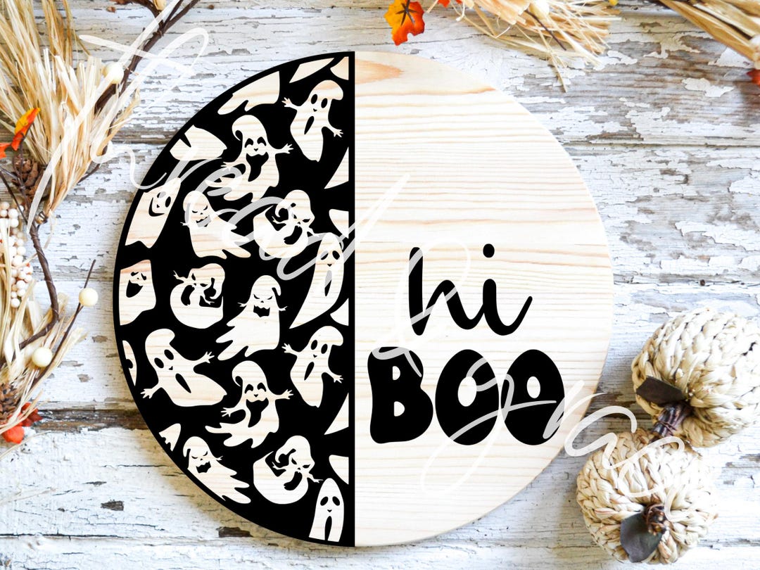 Hi Boo Drawing Hi Boo Ghost Design File, Halloween Ghost Design, Halloween Cricut ...