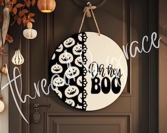 Oh Hey Boo pumpa Halloween digital design, Halloween klippfil, höstdörrhängardesign, Halloween Cricut SVG