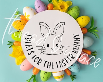 Treats for Easter Bunny Digital Design, Easter Digital Download, Bunny Treat Tray Design, Cricut Silhouette Cut File