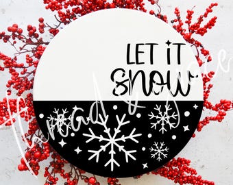 Låt det snöa jul digital design, julskylt klippfil, semester dörrskylt SVG, jul SVG, Cricut silhuett klippfil
