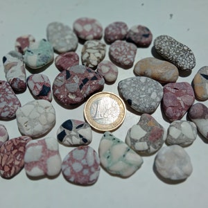 30 pcs Surf tumbled terrace tiles/ Beach finds/ K-55
