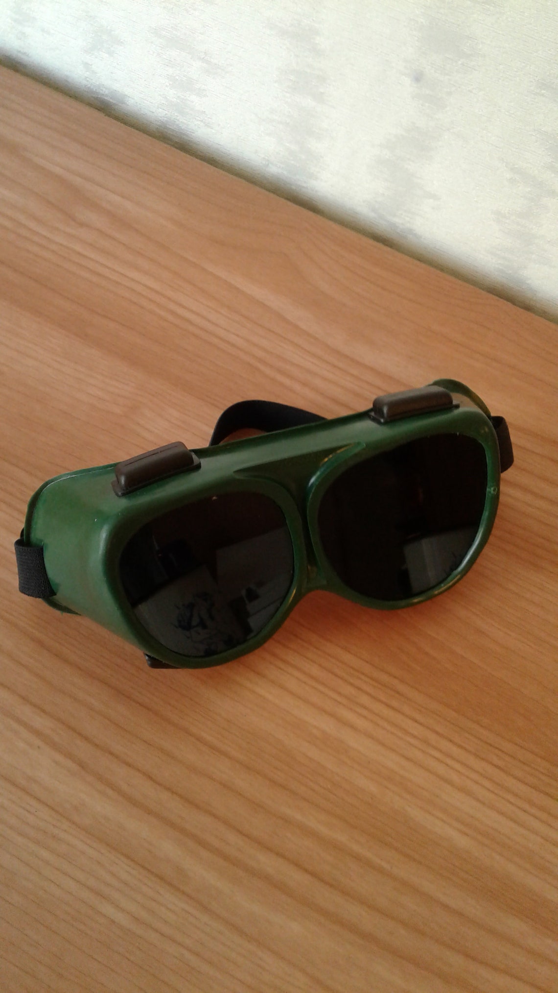 Vintage welding glasses Big green safety glasses Industrial Etsy