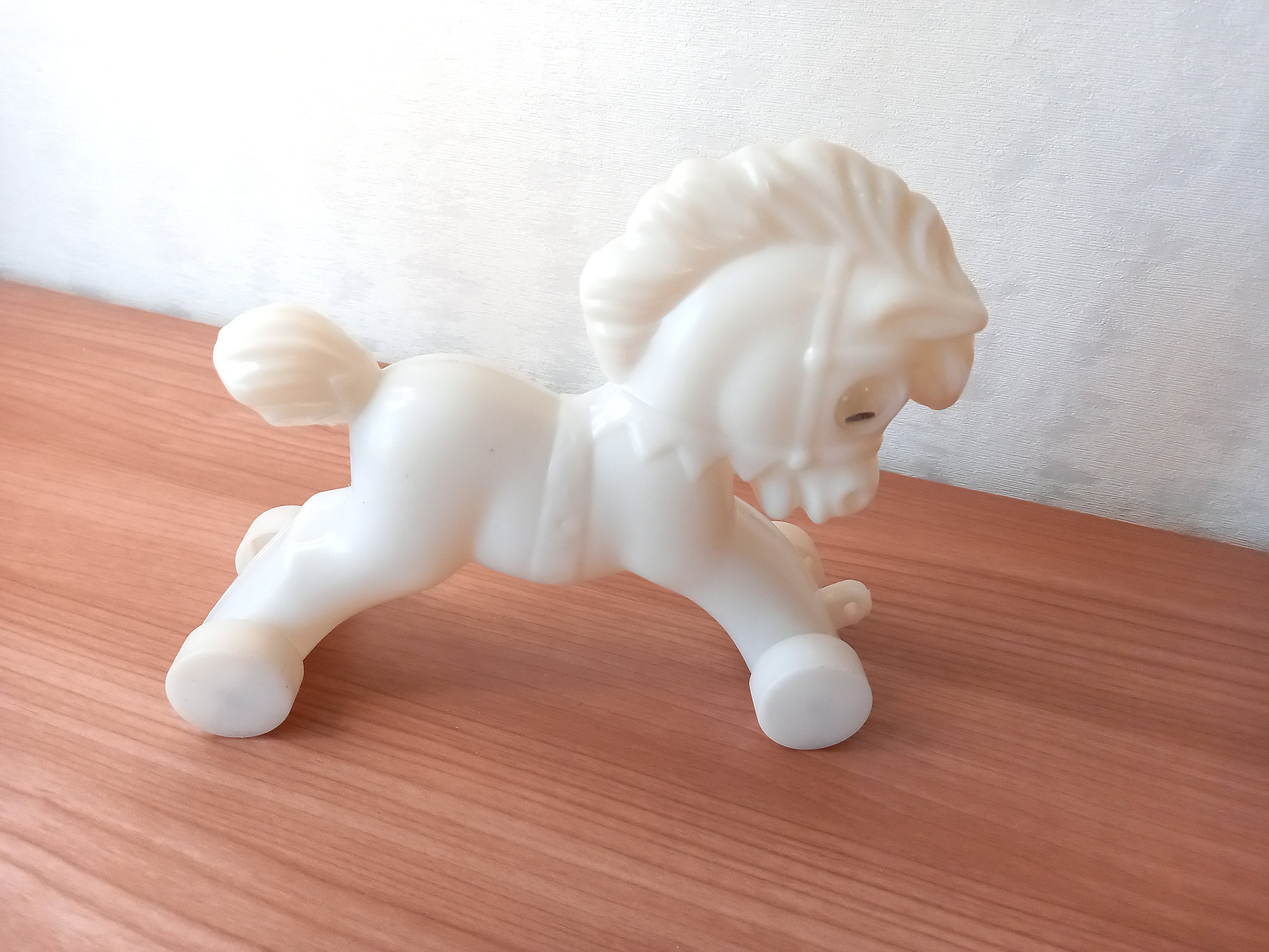 Vintage plastic horse. Horse on wheels. Soviet toy. Plastic Etsy