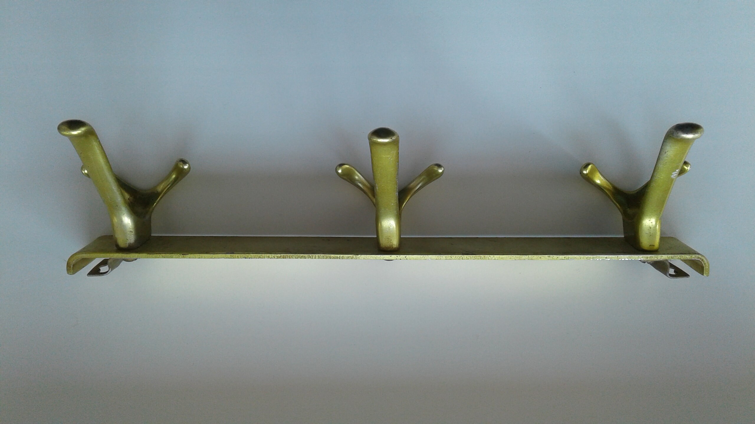 Vintage metal coat hanger Aluminum coat hanger with 3 hooks Etsy