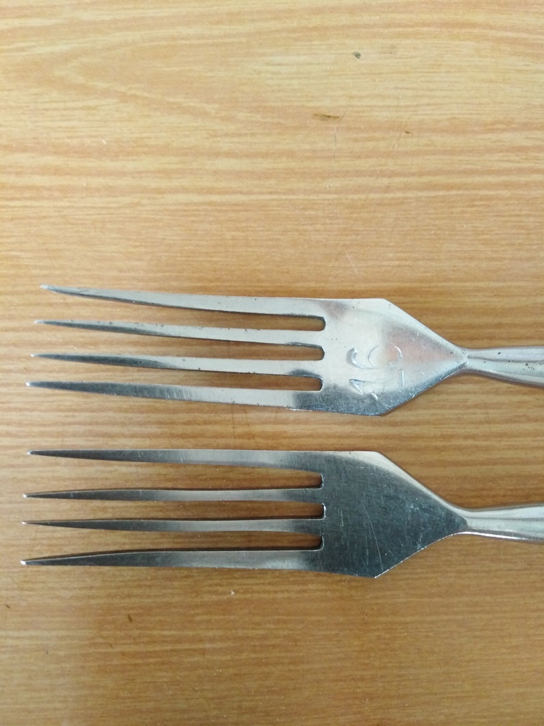 Antique set of 5 forks. Vintage stainless forks. Soviet Etsy