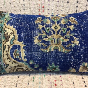 21x32 pillow cover- blue pillow cover- decorative pillow- cushion cover- blue cushion- lumbar blue pillow-kilim pillow cover-design cushion-