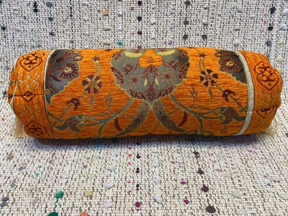 17x10 long pillow cover couch pillow ottoman decor sofa pillow soft cushion cover Turkish kilim pillow cover vintage orange pillow cases