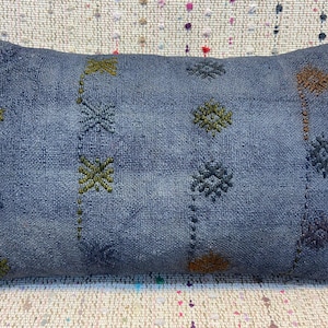 16x24 kilim pillow cover blue pillow case vintage pillow lumbar pillow couch pillow throw pillow old pillow wool cushion cover bohemian