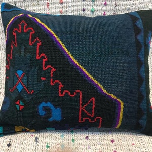 16x20 pillow cover kilim pillow wool cushion pillow cover vintage pillow kilim lumbar pillow cushion cover blue pillow cover custom pillows