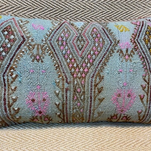 16x24 kilim pillow cover vintage pillow cover blue pillow cases sofa throw pillow couch pillows lumbar pillow wool cushion cover bohemian
