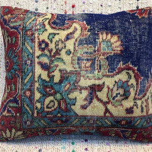 20x24 handmade wool rug pillow cover blue couch pillow bohemian cushion covers home decor housewarming gift bedroom decor office decor