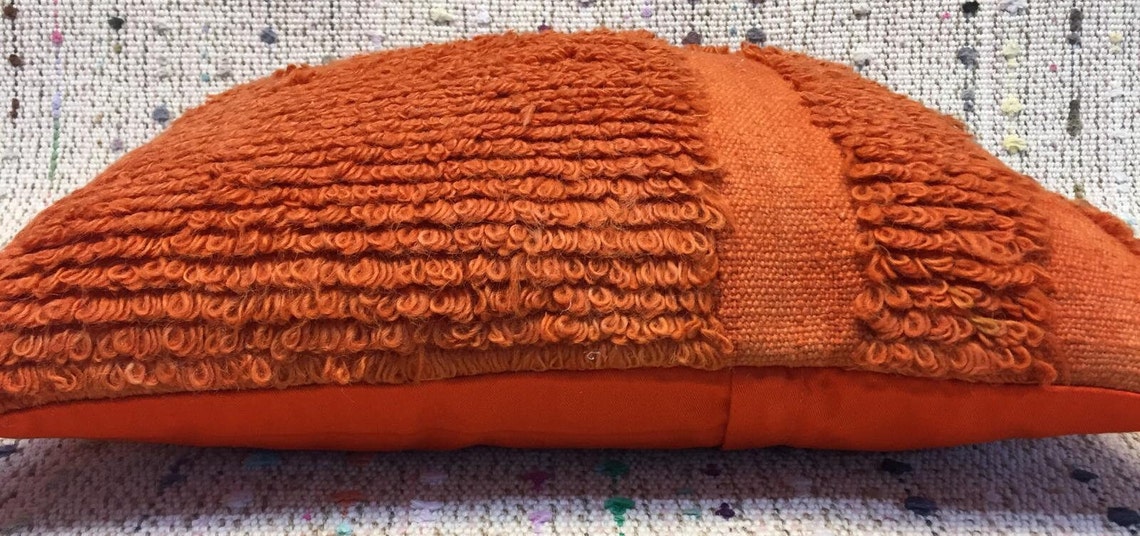 16x20 Orange Pillow Cover Couch Pillow Sofa Pillow Wool Lumbar Etsy