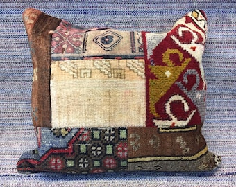 26 x 26 Zoll Patchwork Kissen Kissen Kissen Patchwork Wolle Kissen Kissen Kissen bezüge Wolle Kissen bezüge Vintage Kissen Kissen dekorative Kissen