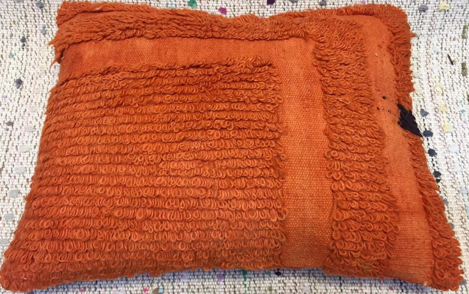 16x20 Orange Pillow Cover Couch Pillow Sofa Pillow Wool Lumbar Etsy