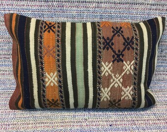 16x24 pillow rug pillow pillow throw pillow lumbar pillow vintage pillow sofa pillow boho pillow kilim pillow cover Turkish handmade pillow