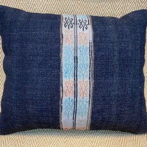20x24 handmade navy blue kilim pillow cover sofa throw pillow wool cushion vintage decor couch pillow cases decorative pillow home decor